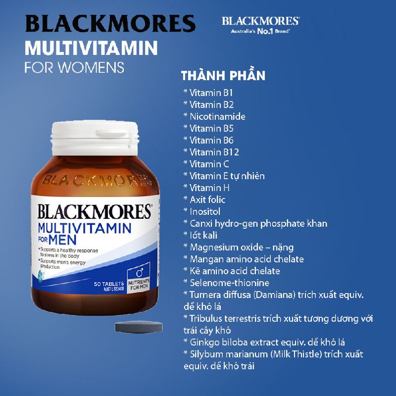 Thành phần Blackmores Multivitamins for Men 